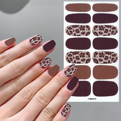 Leopard Print Nail Stickers Self Adhesive Manicure Kits 1 Sheet