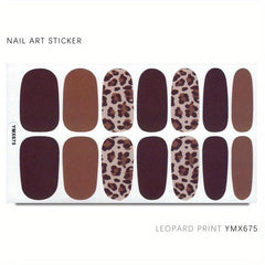 Leopard Print Nail Stickers Self Adhesive Manicure Kits 1 Sheet