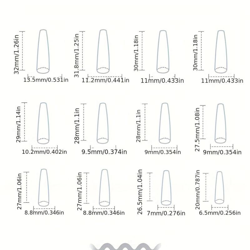 24 pcs Gradient Coffin Press On Nails with Love Designs and Rhinestones