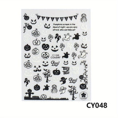 Skull Monster 3D Nail Stickers for Halloween
