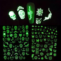 Skull Monster 3D Nail Stickers for Halloween