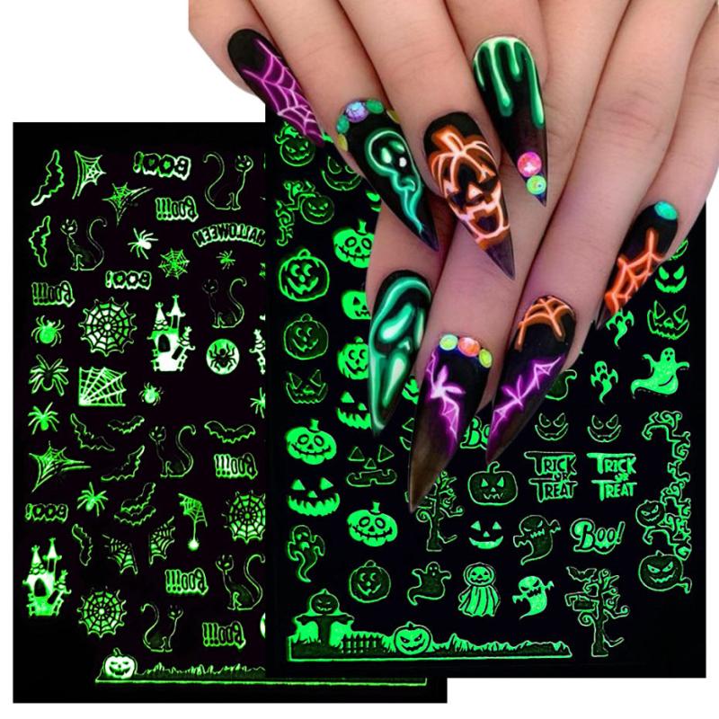 Skull Monster 3D Nail Stickers for Halloween