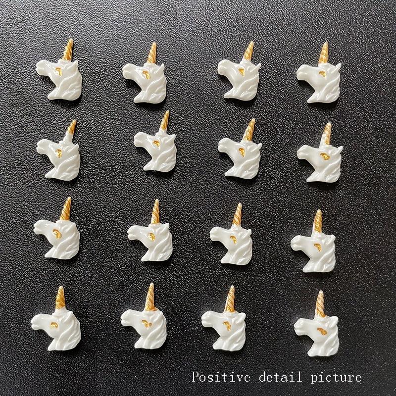 Resin Unicorn Flat Back Decorations for DIY Crafts and Jewelry Making