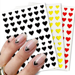 Heart Love Nail Art Stickers Decals 3D Self Adhesive Holographic Stars Decals