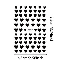 Heart Love Nail Art Stickers Decals 3D Self Adhesive Holographic Stars Decals