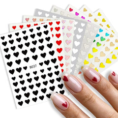 Heart Love Nail Art Stickers Decals 3D Self Adhesive Holographic Stars Decals