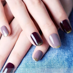 Glitter Nail Polish Stickers Strips with Glitter Powder Designs