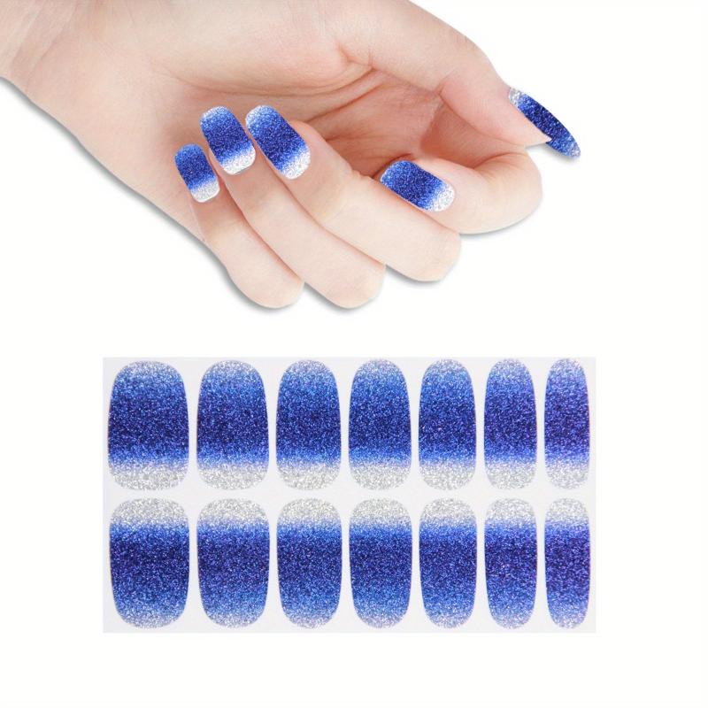 Glitter Gradient Nail Stickers Full Wraps Self Adhesive Nail Art Sets