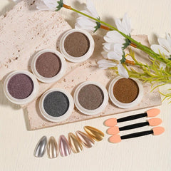 Chrome Nail Powder Mirror Effect Pigment Glitter Dust Kit for Nail Art