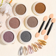 Chrome Nail Powder Mirror Effect Pigment Glitter Dust Kit for Nail Art