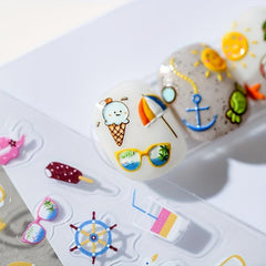 Sun & Flowers Nail Decals for Spring & Summer Manicures