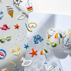 Sun & Flowers Nail Decals for Spring & Summer Manicures