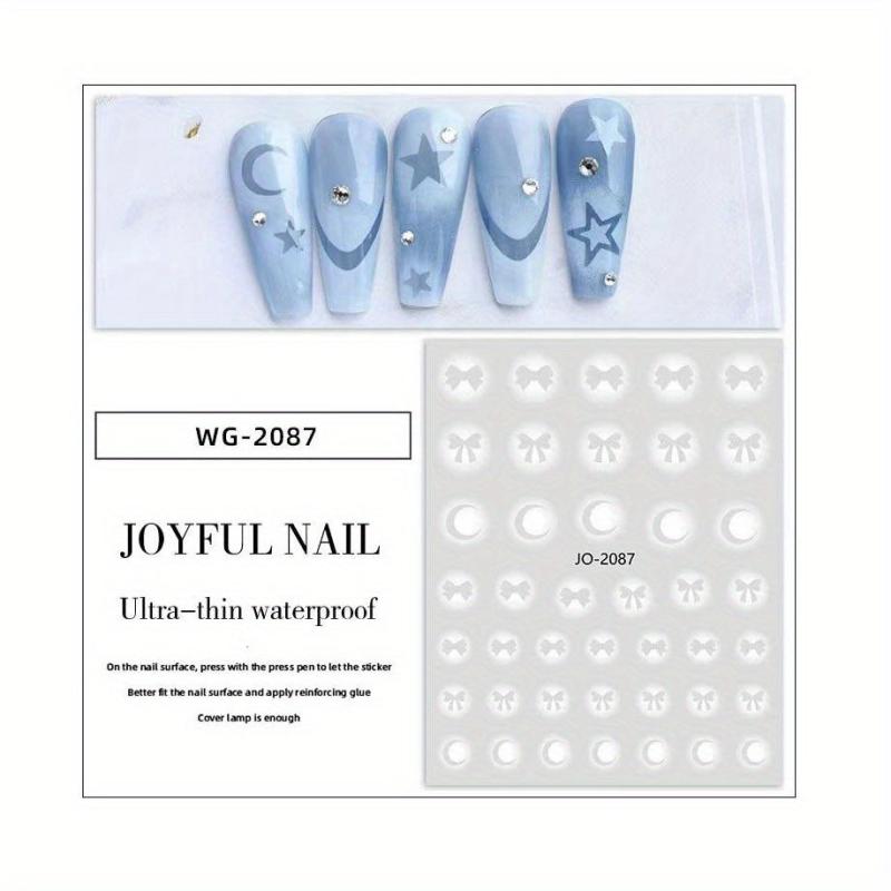 Gradient Hollow Love Heart Star Butterfly Cross Moon Nail Art Stickers
