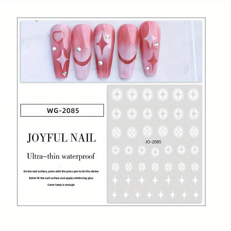 Gradient Hollow Love Heart Star Butterfly Cross Moon Nail Art Stickers
