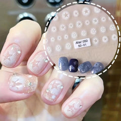Gradient Hollow Love Heart Star Butterfly Cross Moon Nail Art Stickers