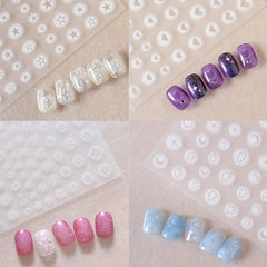 Gradient Hollow Love Heart Star Butterfly Cross Moon Nail Art Stickers