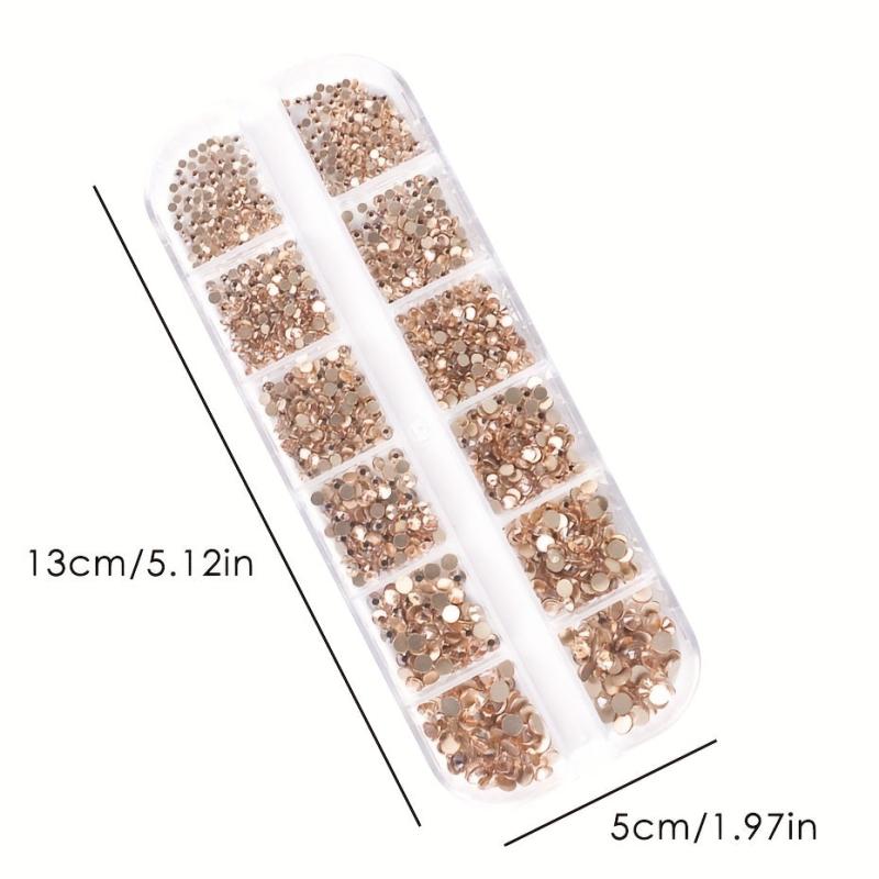 Golden Champagne Rhinestones For Nails Hotfix Glass Jewelry DIY