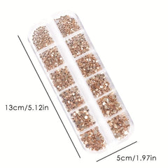 Golden Champagne Rhinestones For Nails Hotfix Glass Jewelry DIY