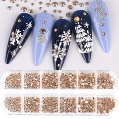 Golden Champagne Rhinestones For Nails Hotfix Glass Jewelry DIY