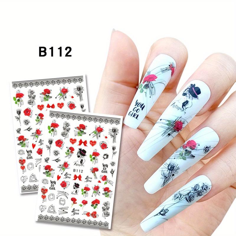 Colorful Flowers 3D Butterfly Spring Floral Theme Acrylic Nails DIY Set