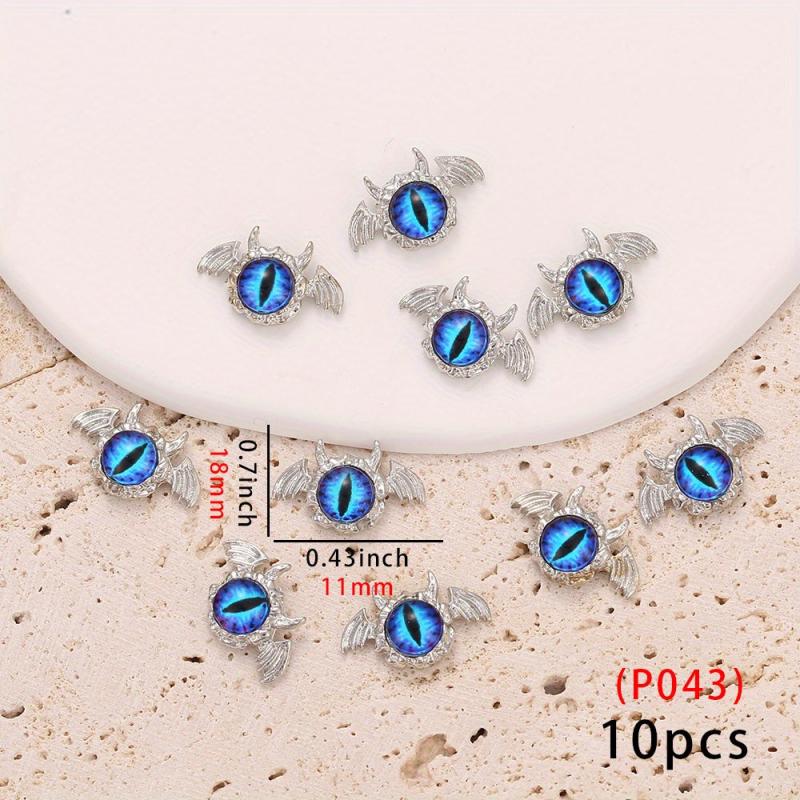 10pcs Evil Eye Nail Charms Crystal Rhinestone Acrylic Nail Art Decorations