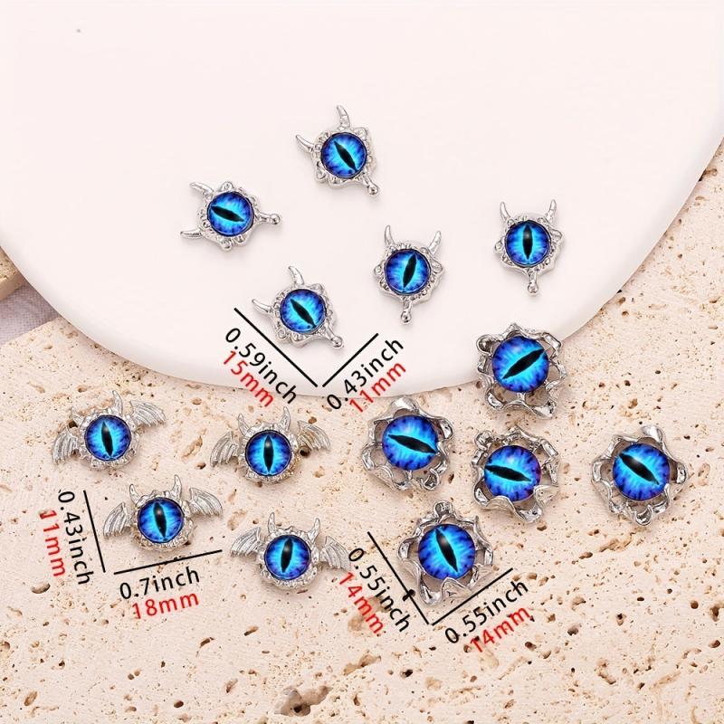 10pcs Evil Eye Nail Charms Crystal Rhinestone Acrylic Nail Art Decorations