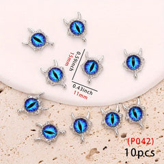 10pcs Evil Eye Nail Charms Crystal Rhinestone Acrylic Nail Art Decorations