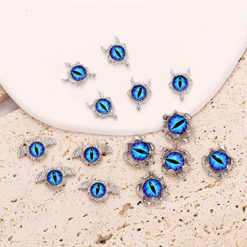 10pcs Evil Eye Nail Charms Crystal Rhinestone Acrylic Nail Art Decorations