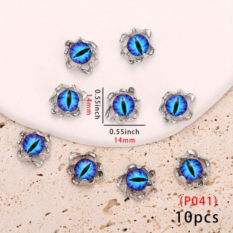 10pcs Evil Eye Nail Charms Crystal Rhinestone Acrylic Nail Art Decorations
