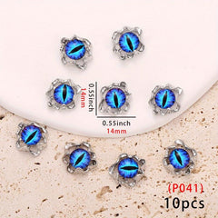 10pcs Evil Eye Nail Charms Crystal Rhinestone Acrylic Nail Art Decorations