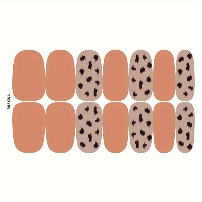 Leopard Print Nail Polish Stickers - Self Adhesive Gel Nail Decals