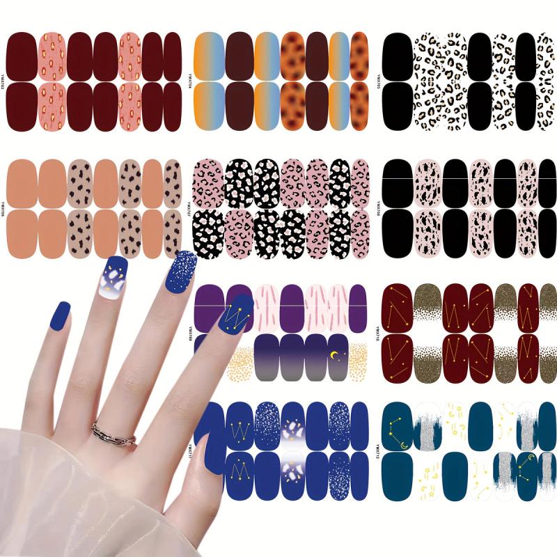 Leopard Print Nail Polish Stickers - Self Adhesive Gel Nail Decals