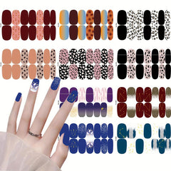 Leopard Print Nail Polish Stickers - Self Adhesive Gel Nail Decals