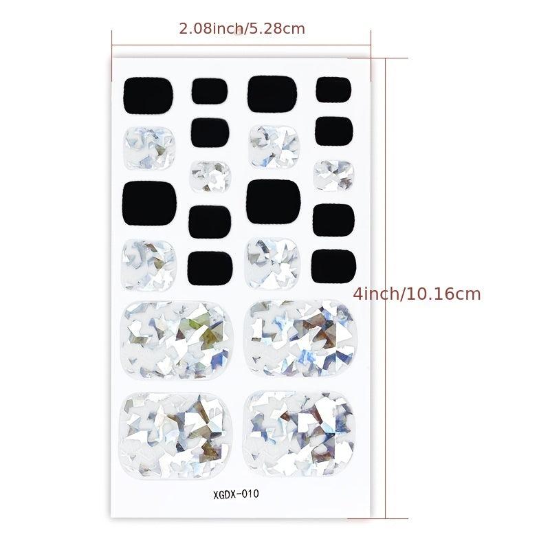 3D Self Adhesive Toe Nail Stickers High Full Cover Decor Stickers