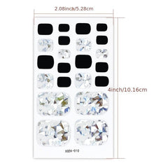 3D Self Adhesive Toe Nail Stickers High Full Cover Decor Stickers