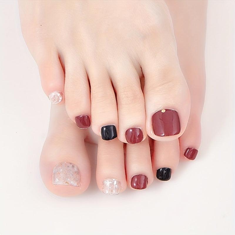 3D Self Adhesive Toe Nail Stickers High Full Cover Decor Stickers