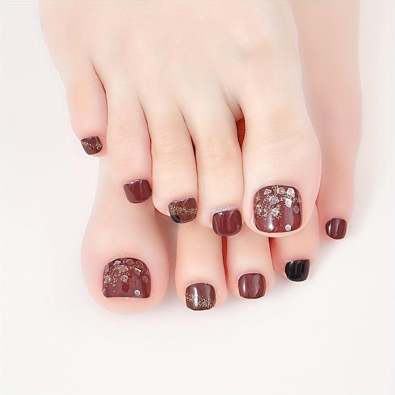 3D Self Adhesive Toe Nail Stickers High Full Cover Decor Stickers
