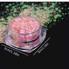 Shimmering Hexagon Glitter Nail Powder with Sequins