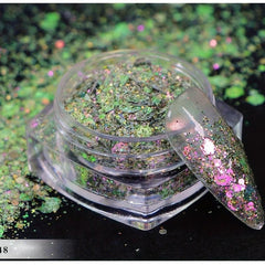 Shimmering Hexagon Glitter Nail Powder with Sequins