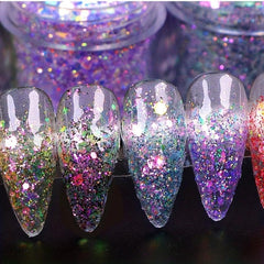 Shimmering Hexagon Glitter Nail Powder with Sequins
