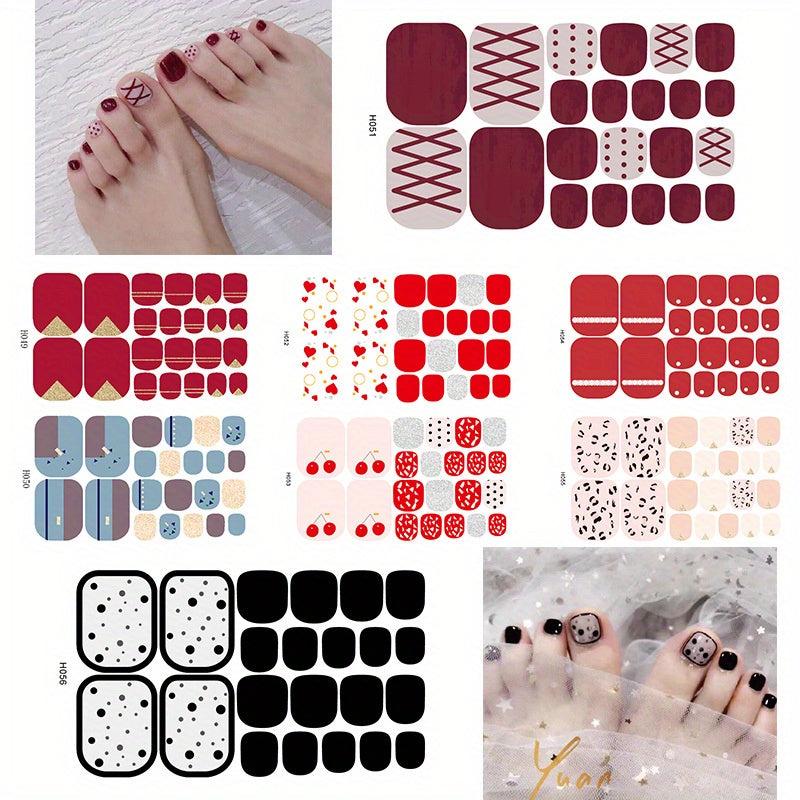 Glitter Summer Toe Nail Sticker Set - 8 Sheets