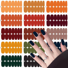 14 Sheets Nail Polish Stickers Self Adhesive Gel Strips Art Decals Solid