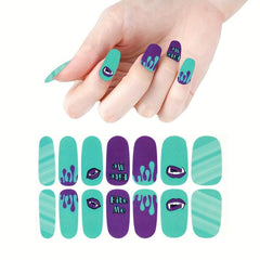 Halloween Nail Wraps Stickers Self Adhesive Full Wraps DIY Nail Art Decals