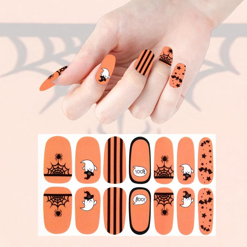 Halloween Nail Wraps Stickers Self Adhesive Full Wraps DIY Nail Art Decals