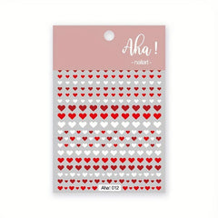 Red Heart Nail Art Stickers Self Adhesive DIY Nail Decoration