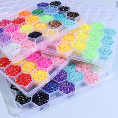 24 Grid Flat Back Crystal Nail Art Gemstones for DIY Nails 3mm 4mm
