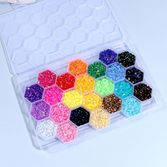 24 Grid Flat Back Crystal Nail Art Gemstones for DIY Nails 3mm 4mm