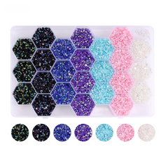 24 Grid Flat Back Crystal Nail Art Gemstones for DIY Nails 3mm 4mm
