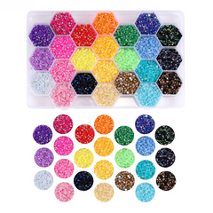 24 Grid Flat Back Crystal Nail Art Gemstones for DIY Nails 3mm 4mm