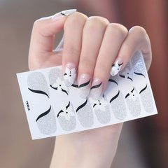 Glitter Nail Polish Stickers Self Adhesive Decal Strips Women Girls DIY Craft